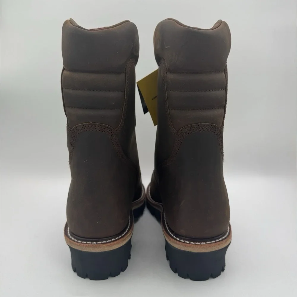 Chippewa Logger Boots‎ Men's Size 9.5 E Wide Tan Waterproof Leather Steel Toe